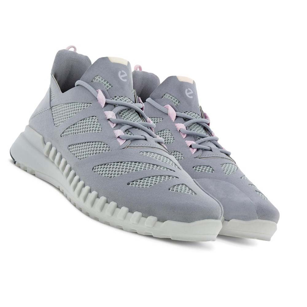 Women's Ecco Zipflex Low Tex Sneakers Silver / Grey | USA 270EBC